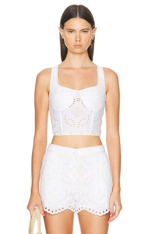 Charo Ruiz Ibiza Mariel Top in Ivory | FWRD 