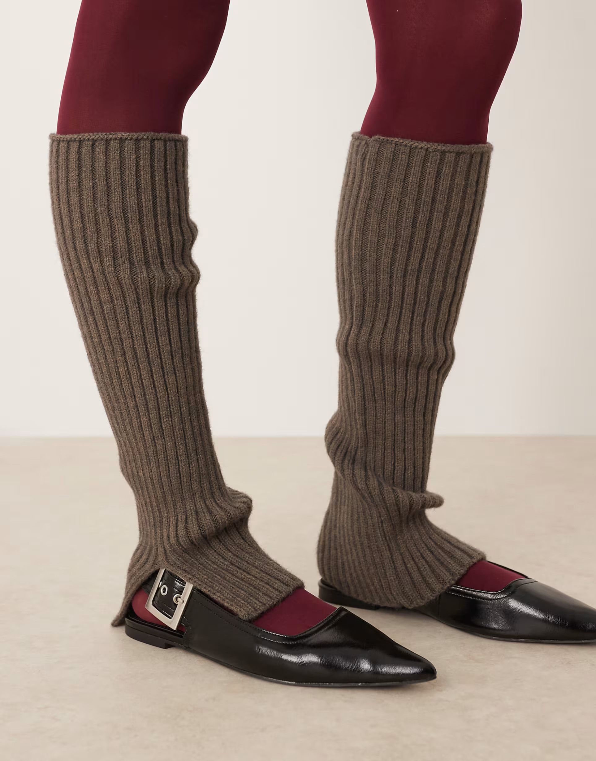 My Accessories ribbed leg warmers with slit detail in dark grey | ASOS | ASOS (Global)