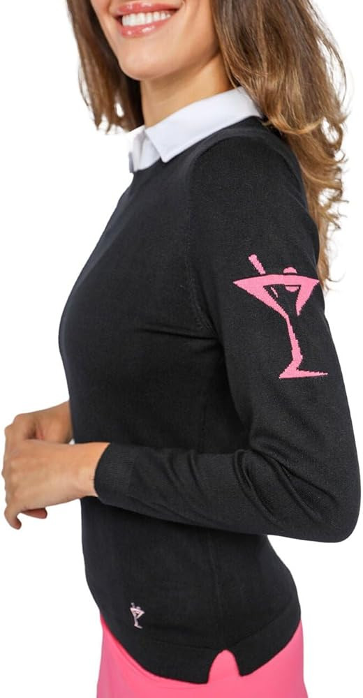 GOLFTINI Women’s Martini Crewneck Sweater - Lightweight Stretch Pullover with Logo – Ideal fo... | Amazon (US)