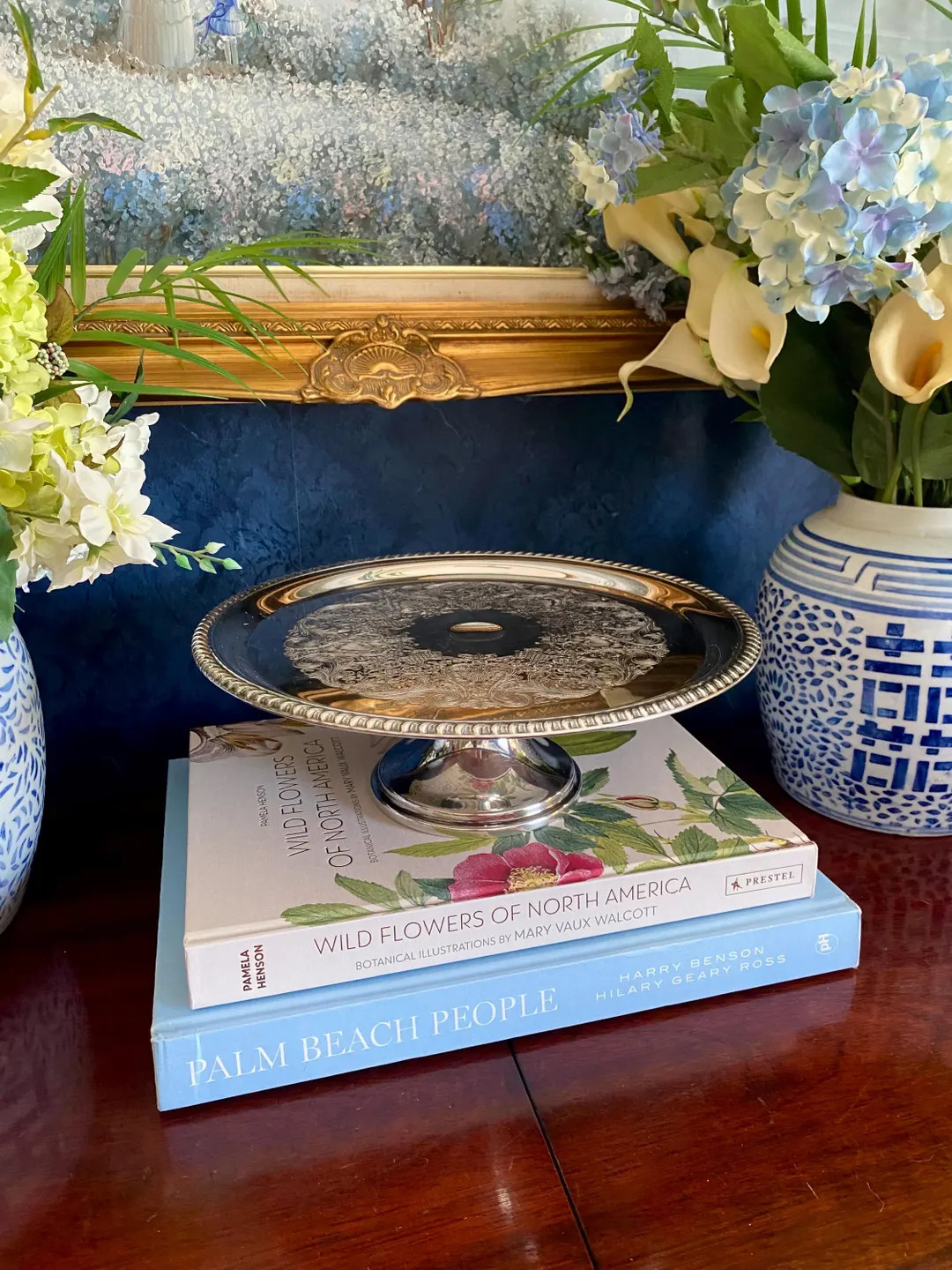 Vintage 1960s Silverplate Cake Stand • Ornate Engraved Serving Pedestal Grandmillenial Table De... | Etsy (US)