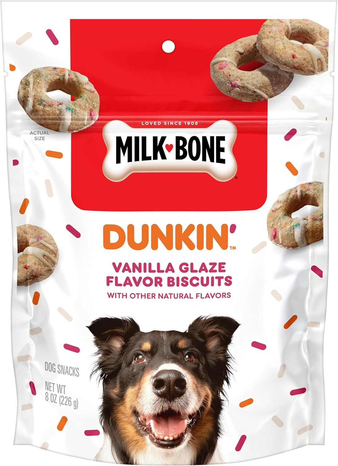 Milk-Bone Dunkin' Vanilla Glaze Flavor Dog Biscuits with Other Natural Flavors, 8 oz Bag | Amazon (US)