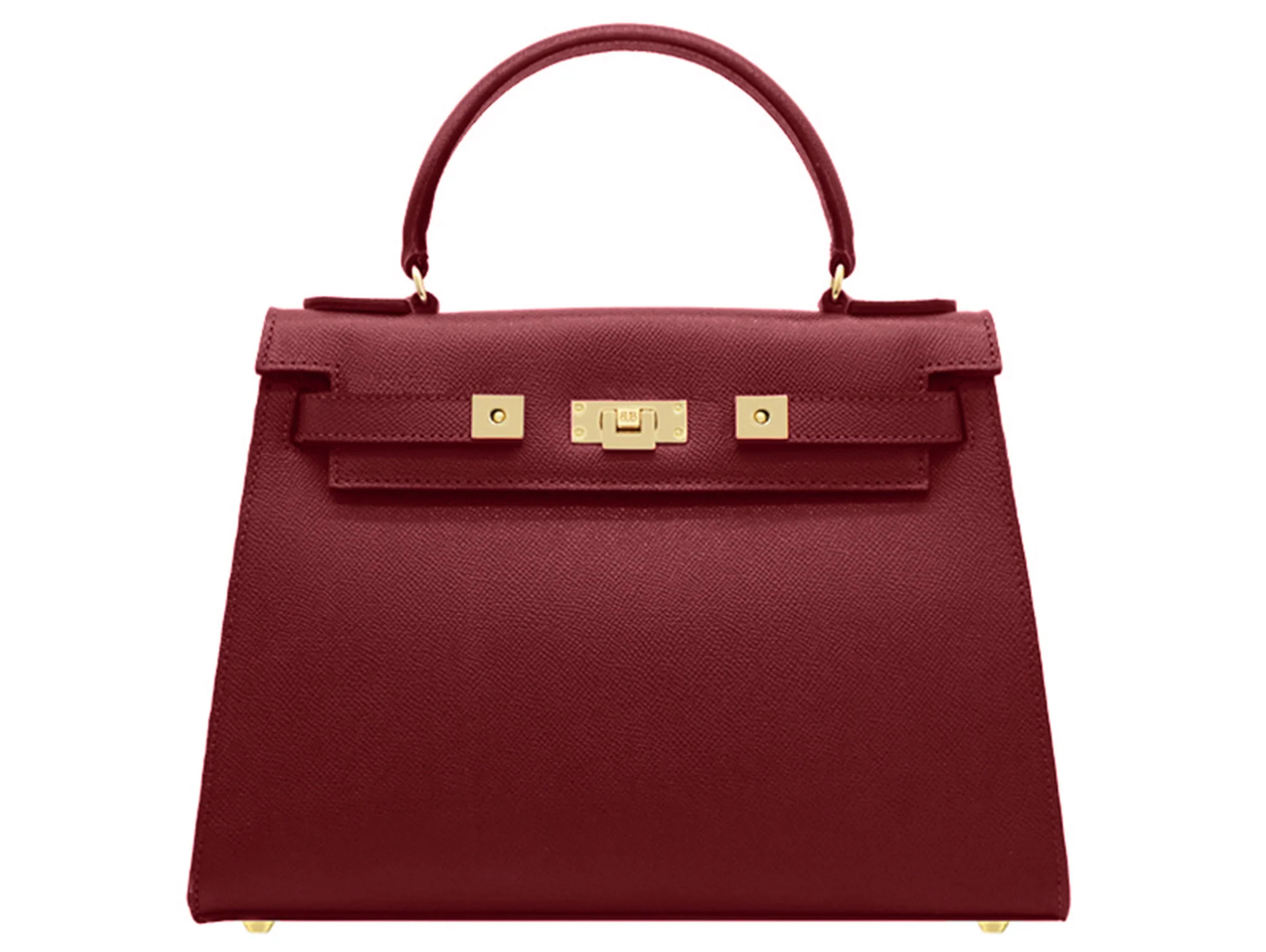 Maya Large Dolomite Pebble Print Calf Leather Handbag - Red | Lalage Beaumont