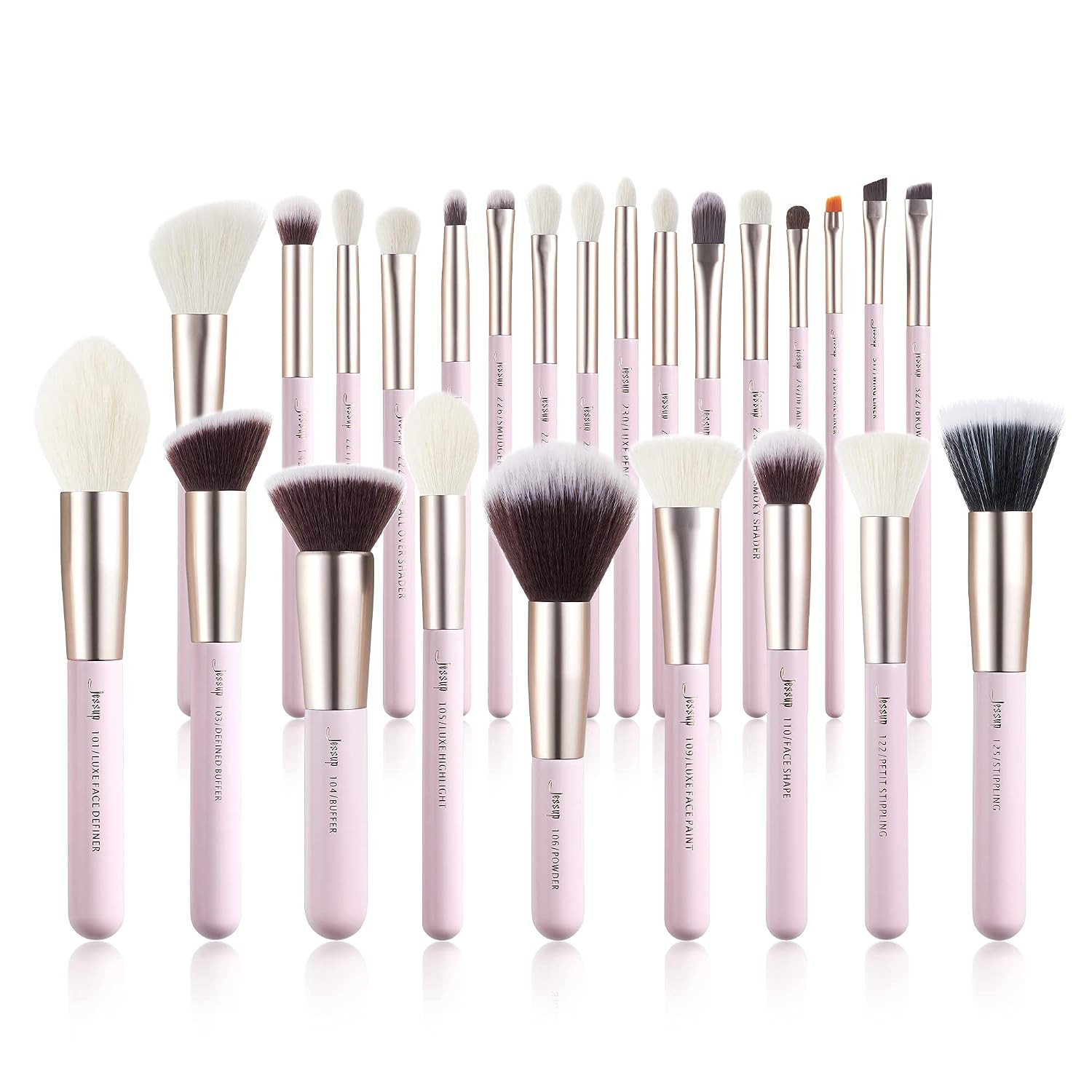 Jessup Makeup Brushes Set Professional, 25PCS Pink Premium Natural Powder Foundation Eyeshadow Bl... | Amazon (US)