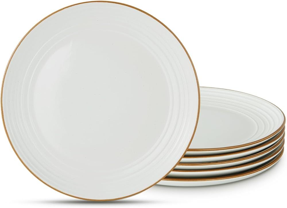 famiware Jupiter Dinner Plates Set of 6, 10.5 Inch Plate Sets, Microwave and Dishwasher Safe, Scr... | Amazon (US)