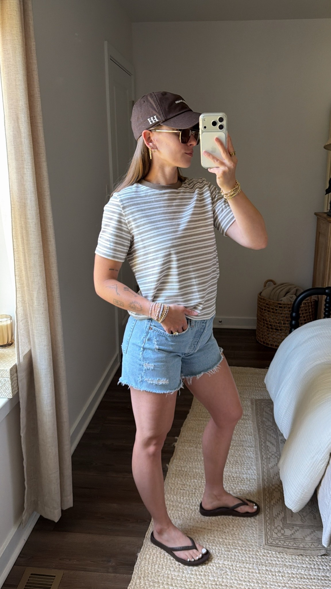 6/11/26 Casual Summer Outfit Inspiration

An easy summer outfit formula I keep coming back to 🤍 styled my Agolde denim shorts with a striped Aritzia tee and Archie’s flip flops for a simple, effortless look. My hat is from Huega House and sunglasses are from Vehla. Comfortable, timeless pieces that are perfect for everyday summer plans. Everything I can link is linked here ✨

#LTKootd #LTKSeasonal