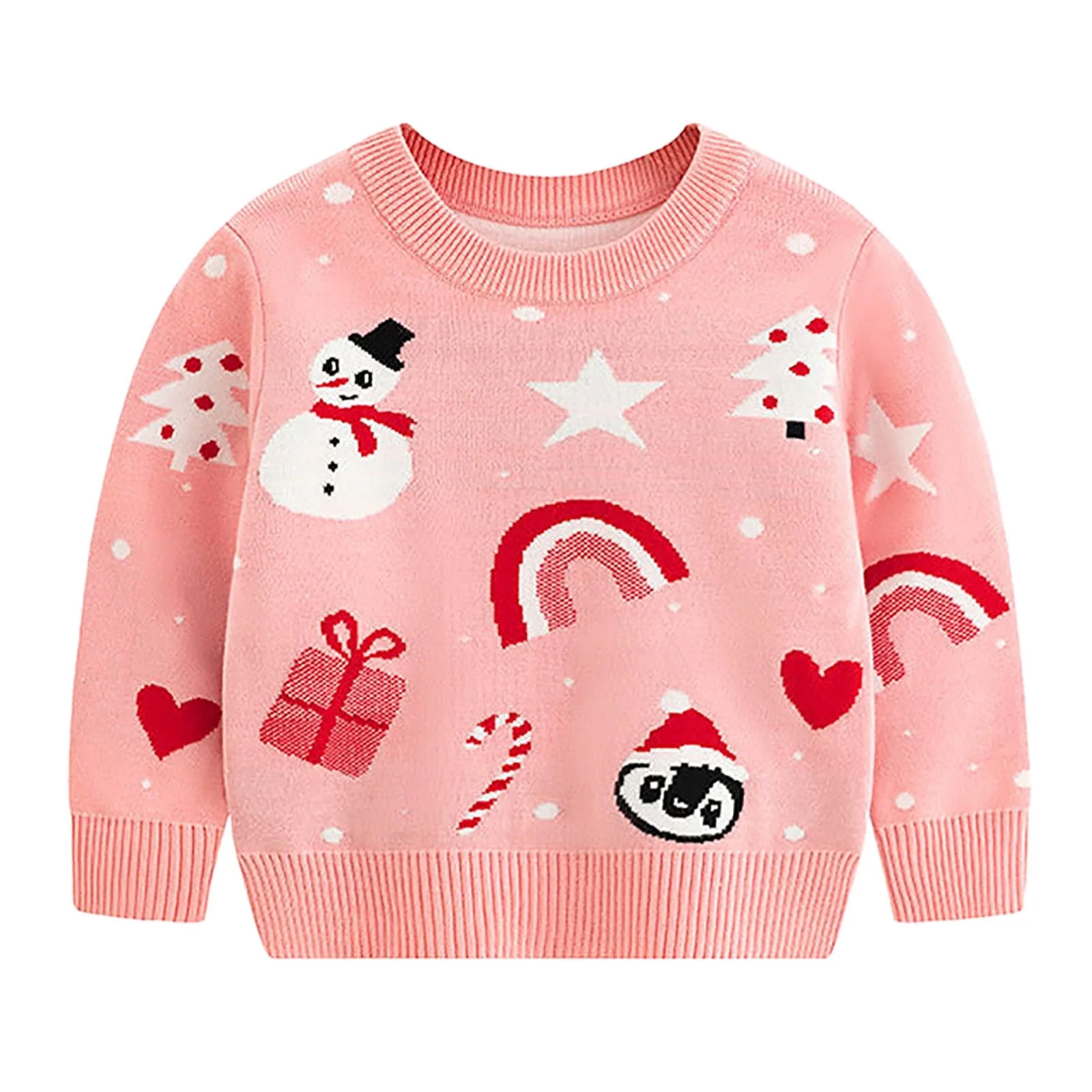 YUEHUA Christmas Sweater for Kids, Xmas Reindeer Holiday Knitwear Sweaters Pullover Tops for Girl... | Walmart (US)