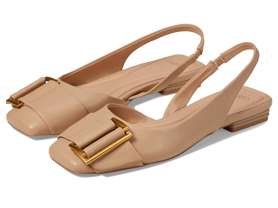 Franco Sarto Tracy Sling Slingback Flats Women's Flat Shoes Nude Beige Leather : 10 M, Leather/Rubber | Zappos