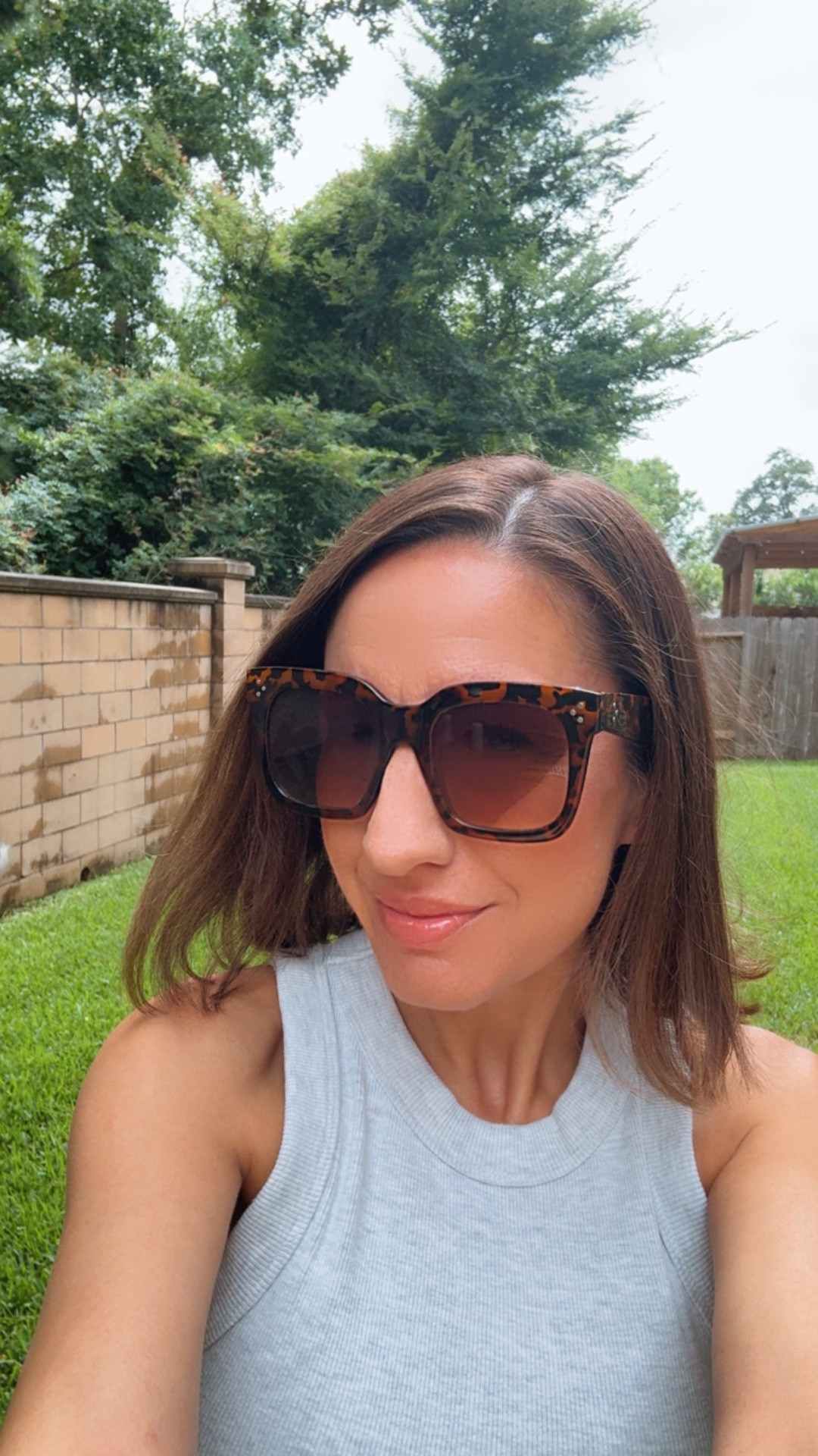 Sunglasses plus tank top. Tank rims true to size. 
Amazon sunglasses find.

#LTKOver40 #LTKSeasonal #LTKPetite