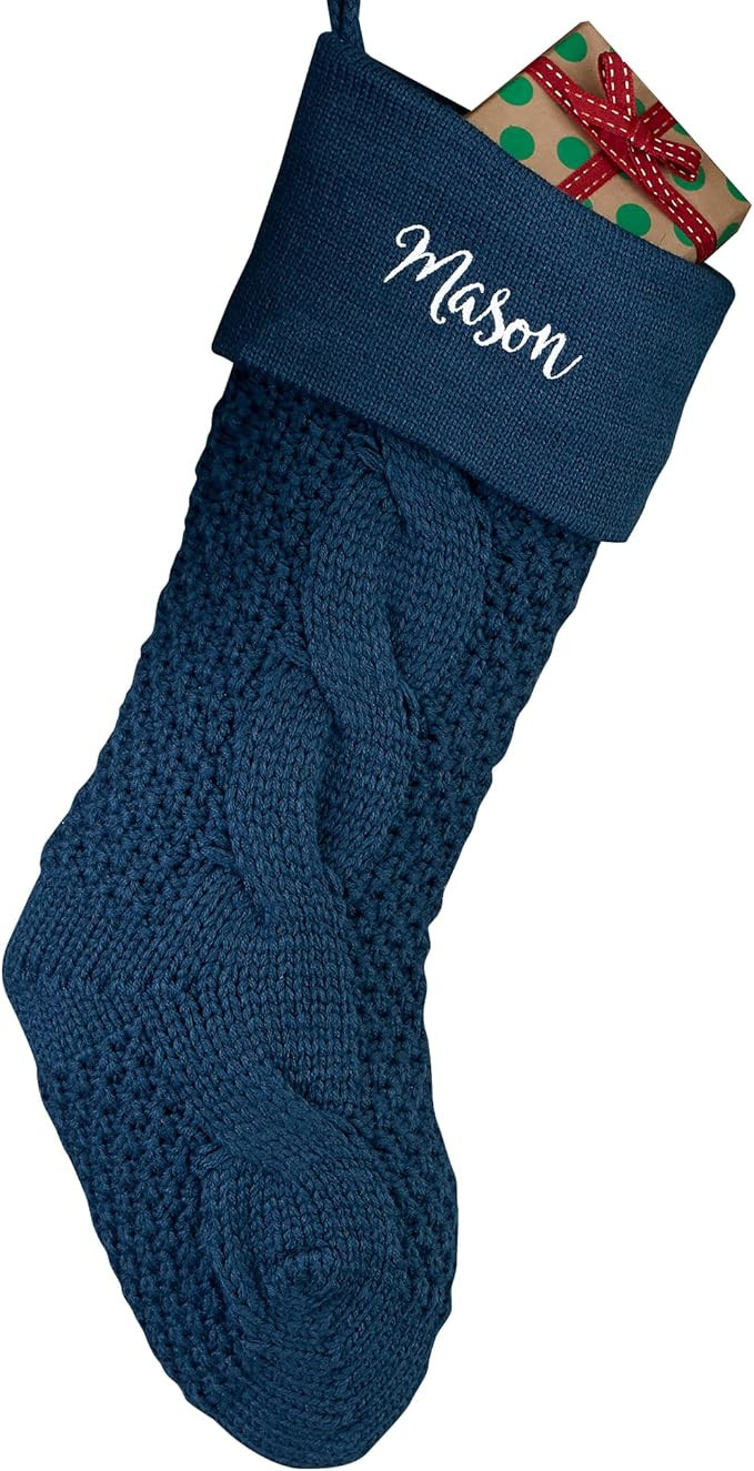 Personalization Universe Cozy Cable Knit Personalized Christmas Stocking - 21" Stocking with Cust... | Amazon (US)