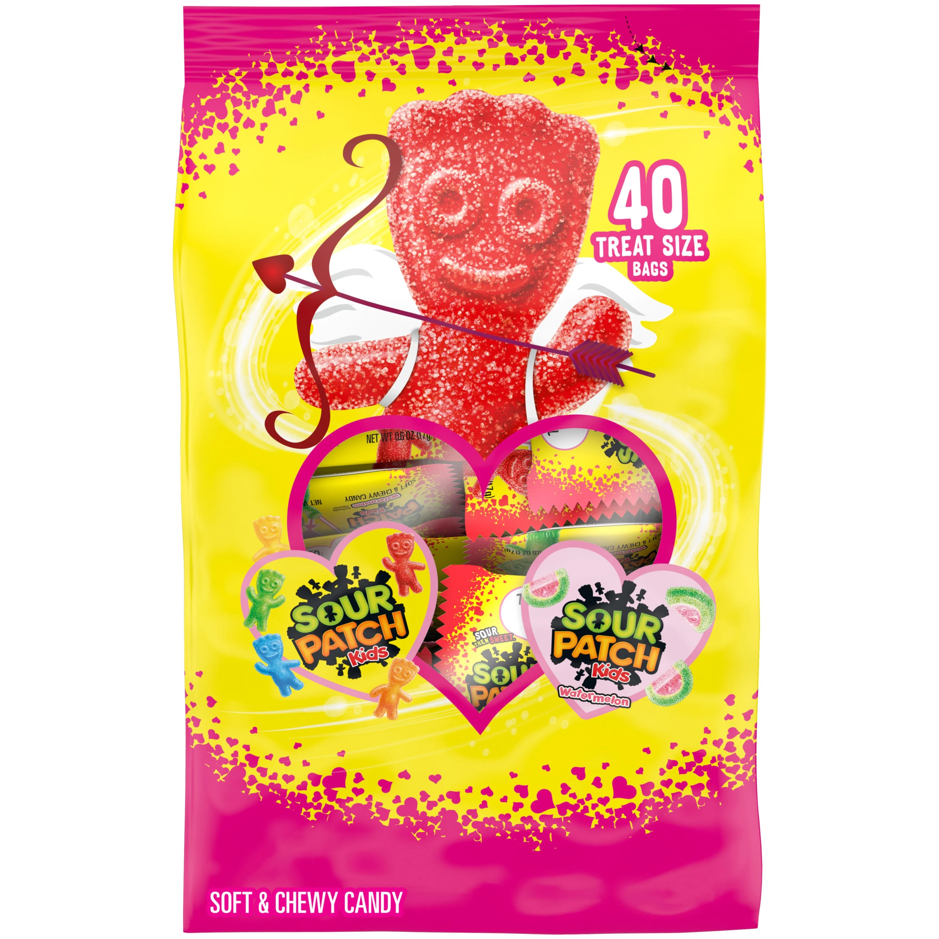 SOUR PATCH KIDS Original & Watermelon Valentine Candy Variety Pack, (40 Snack Packs) (1 Bag) | Walmart (US)