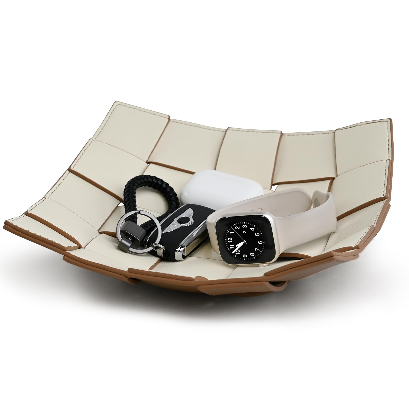 Valet Tray PU Leather Key Bowl for Men Women Entryway Table Nightstand Catchall EDC Dump Tray for... | Amazon (US)