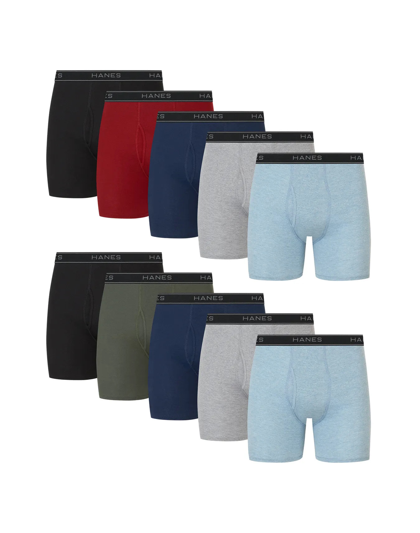 Hanes Men's Cotton Boxer Briefs, 10-Pack #7349P0 | Hanes.com