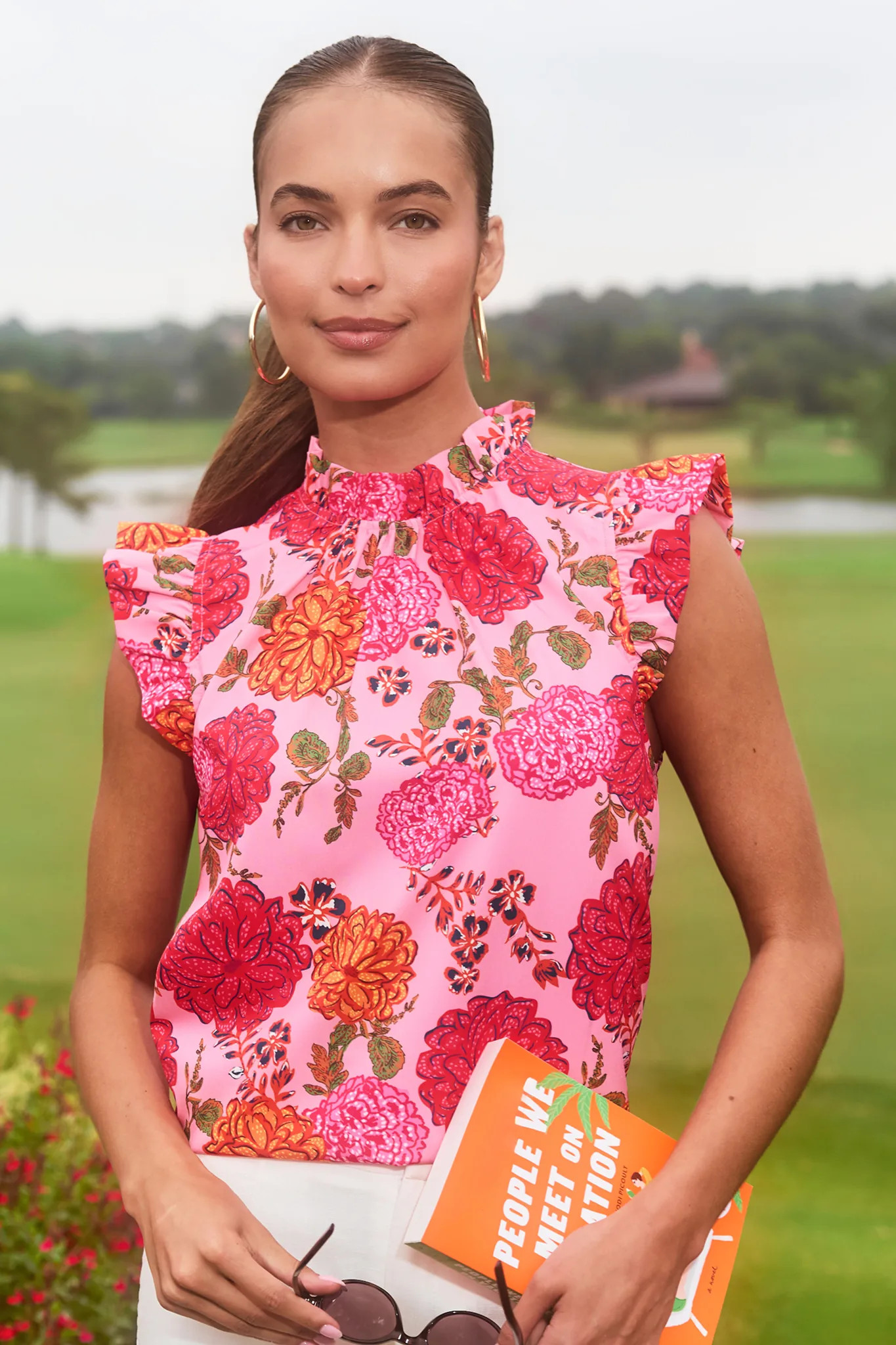 Annabeth Pink Floral Print Top | Avara