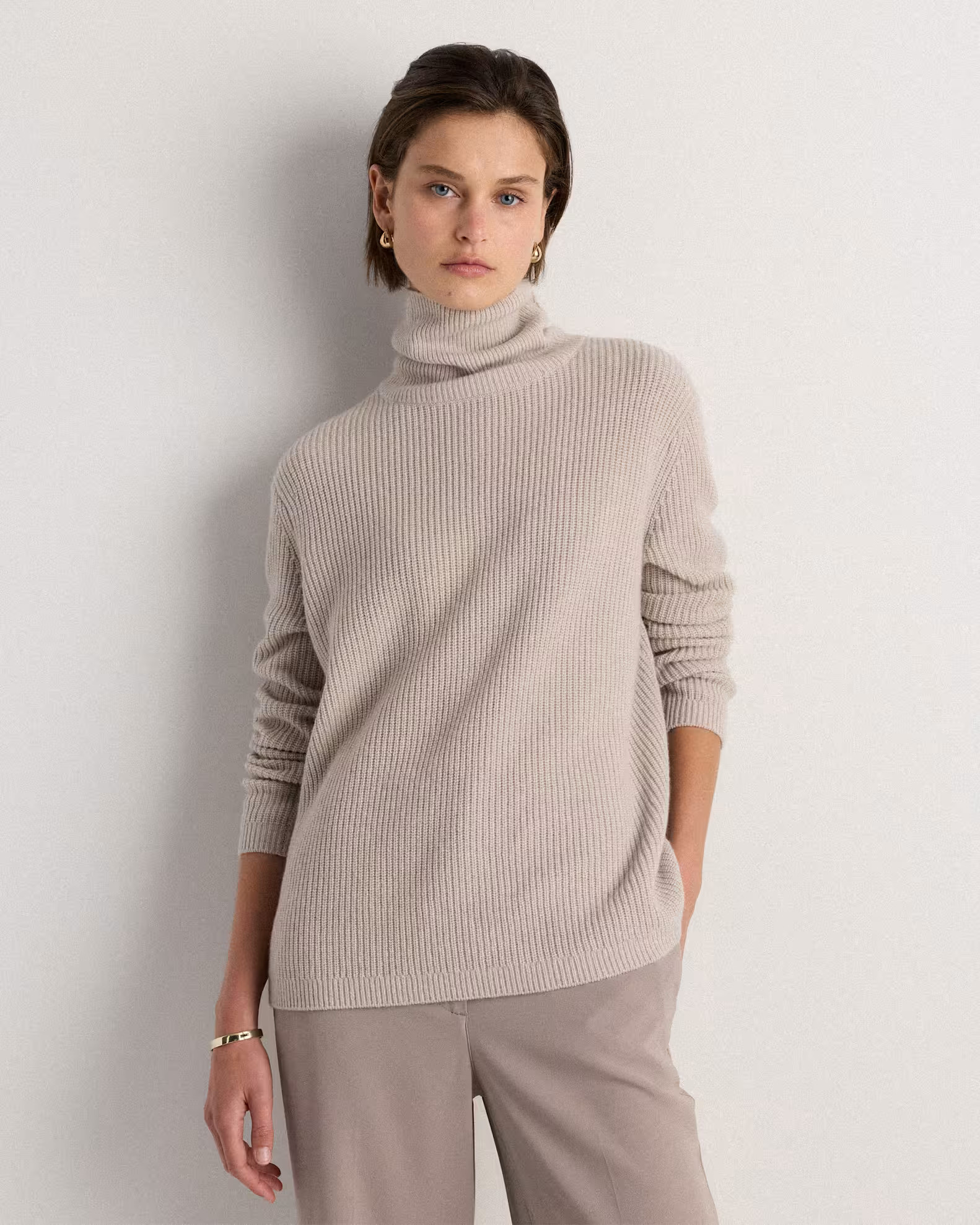 Mongolian Cashmere Fisherman Turtleneck Sweater | Quince