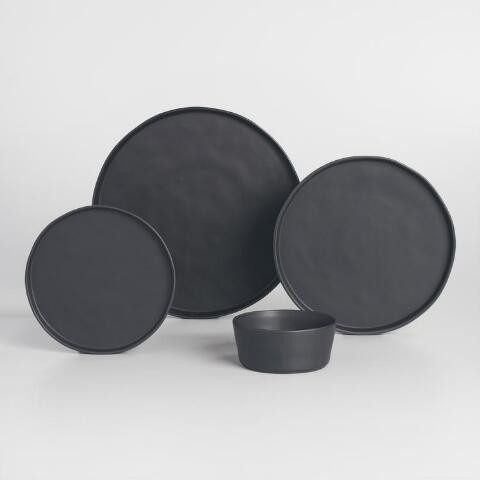 Black Organic Rim Mason Dinnerware Collection | World Market