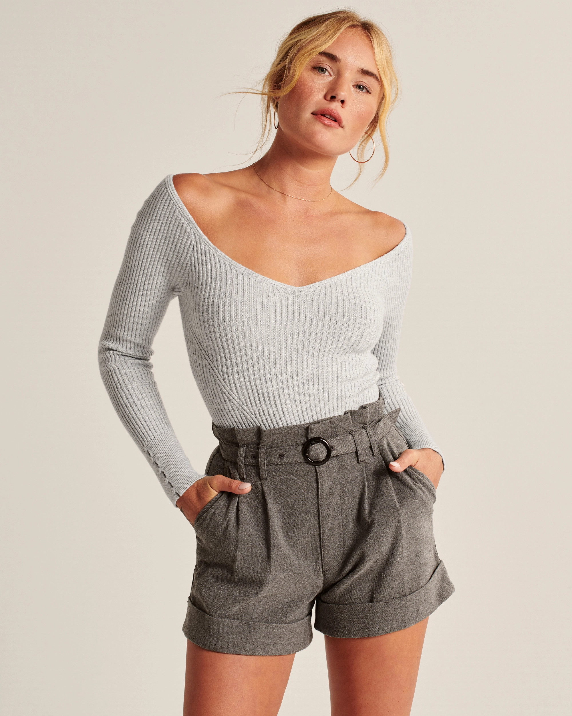 Off-The-Shoulder Knit Bodysuit | Abercrombie & Fitch (US)