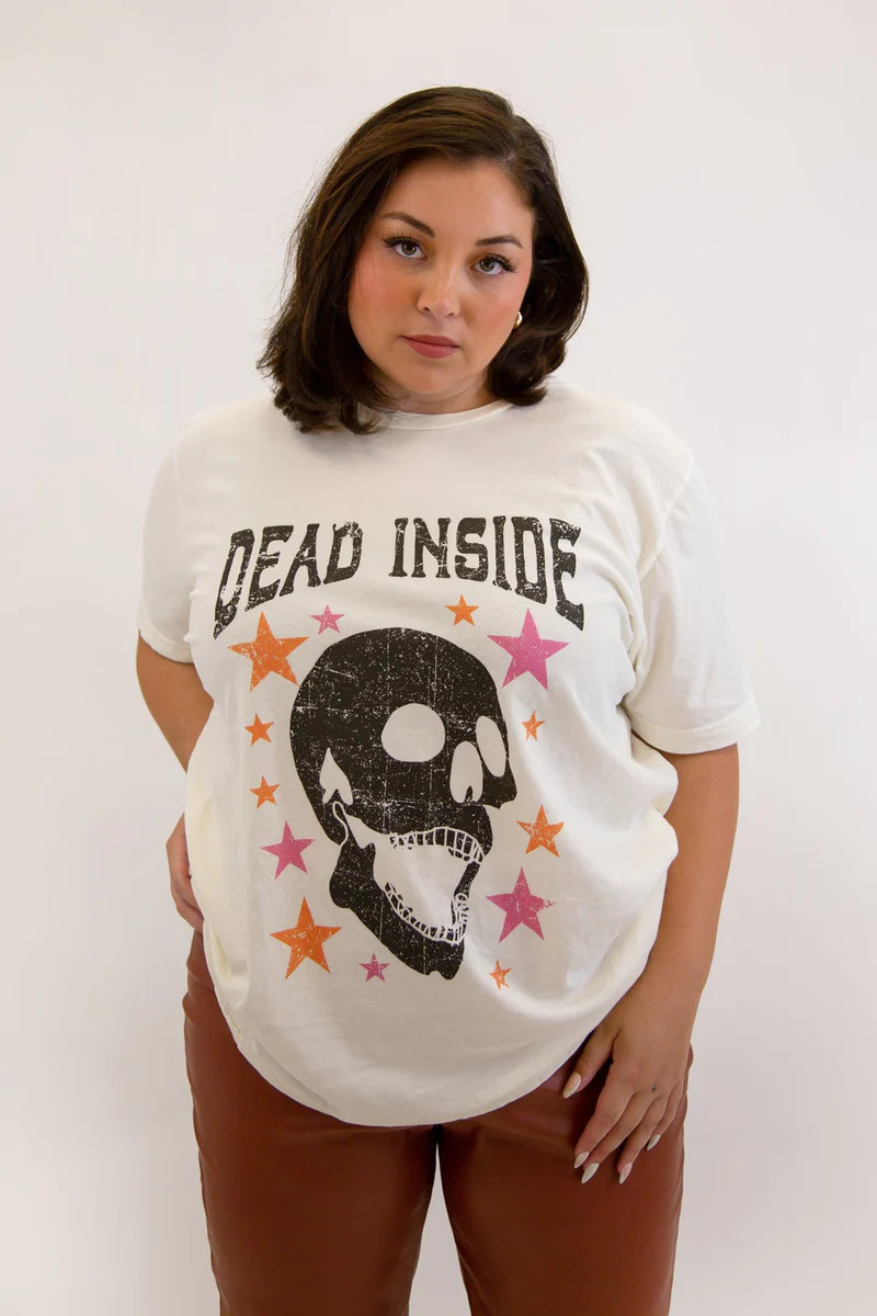 Dead Inside Garment Dye Oversized Tee | LULUSIMONSTUDIO