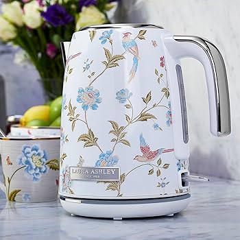 Laura Ashley Stainless Steel Electric Kettle 1.7 Liter - 1500W Rapid Boil Electric Kettles for Bo... | Amazon (US)