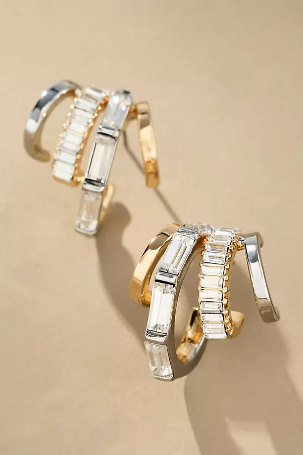 Crystal Multi-Hoop Huggie Earrings | Anthropologie (US)