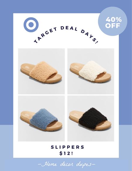 More Target Deal Days picks coming at ya!! Now get these highly rated Sherpa slipper slides for 40% OFF and just $12!! 🙌🏻 many colors available! Not sure which color is my favorite 😍 🤣😭

#LTKshoecrush #LTKhome #LTKsalealert
