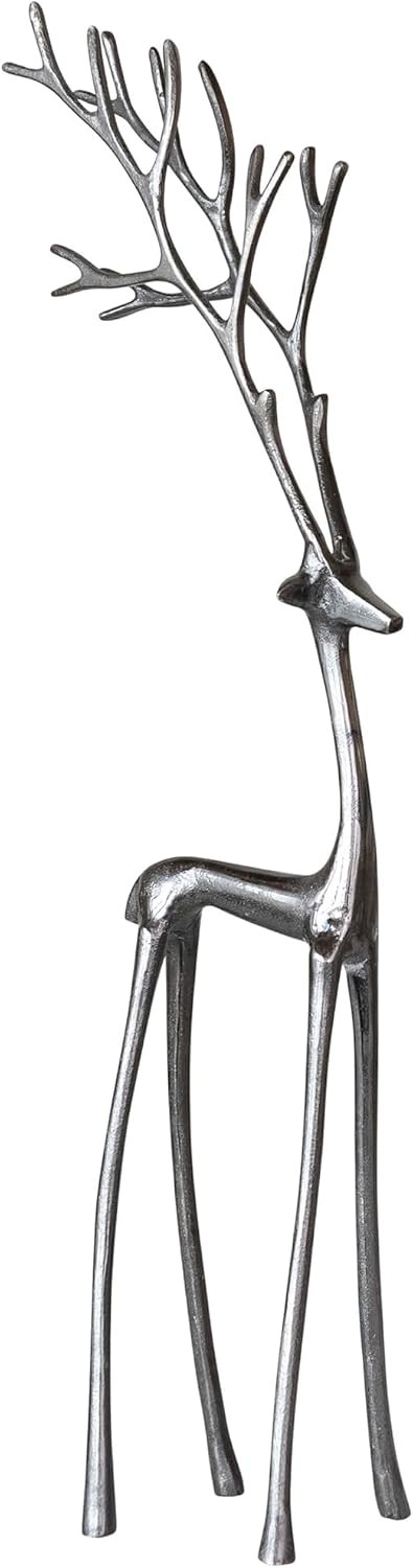 Creative Co-Op Tall Cast Aluminum Reindeer, gunmetal finish | Amazon (US)