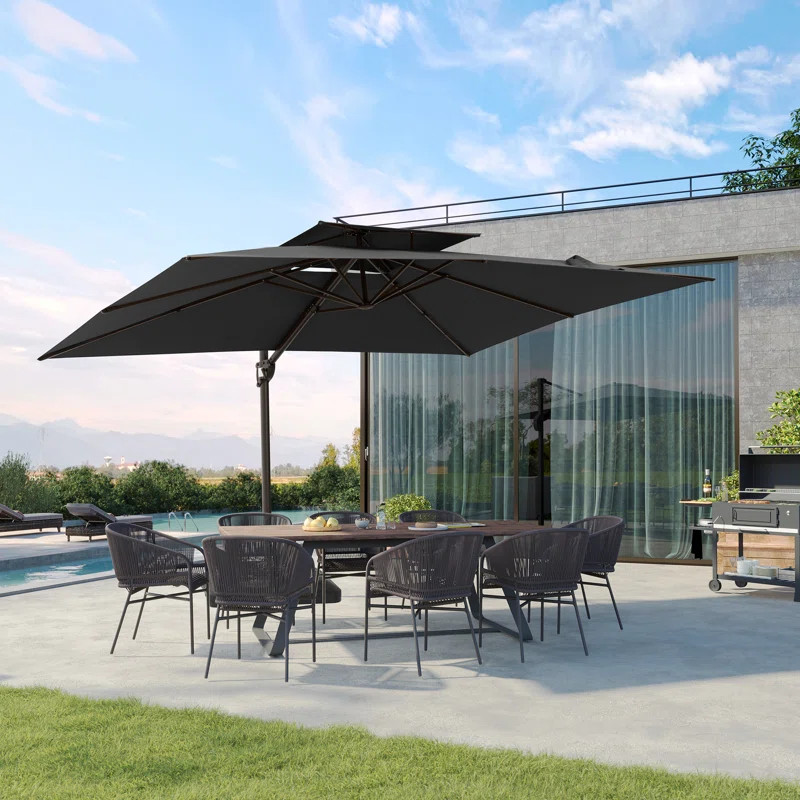 Selika 144'' x 108'' Rectangular Cantilever Umbrella with Crank Lift | Wayfair North America