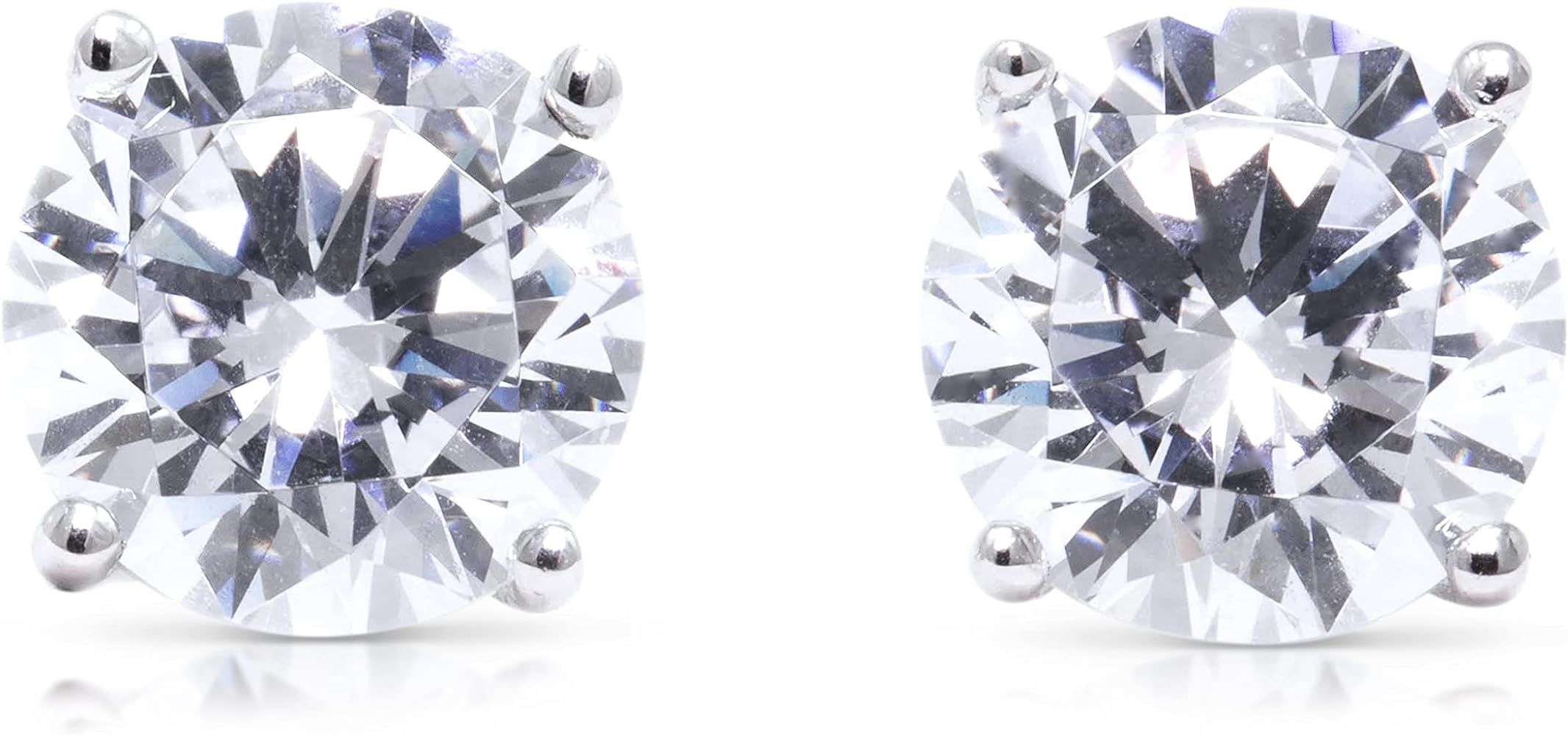 Diamond Earrings For Women, Diamond Stud Earrings For Men, 14k White Gold 1ct - 2ct Princess, Hea... | Amazon (US)