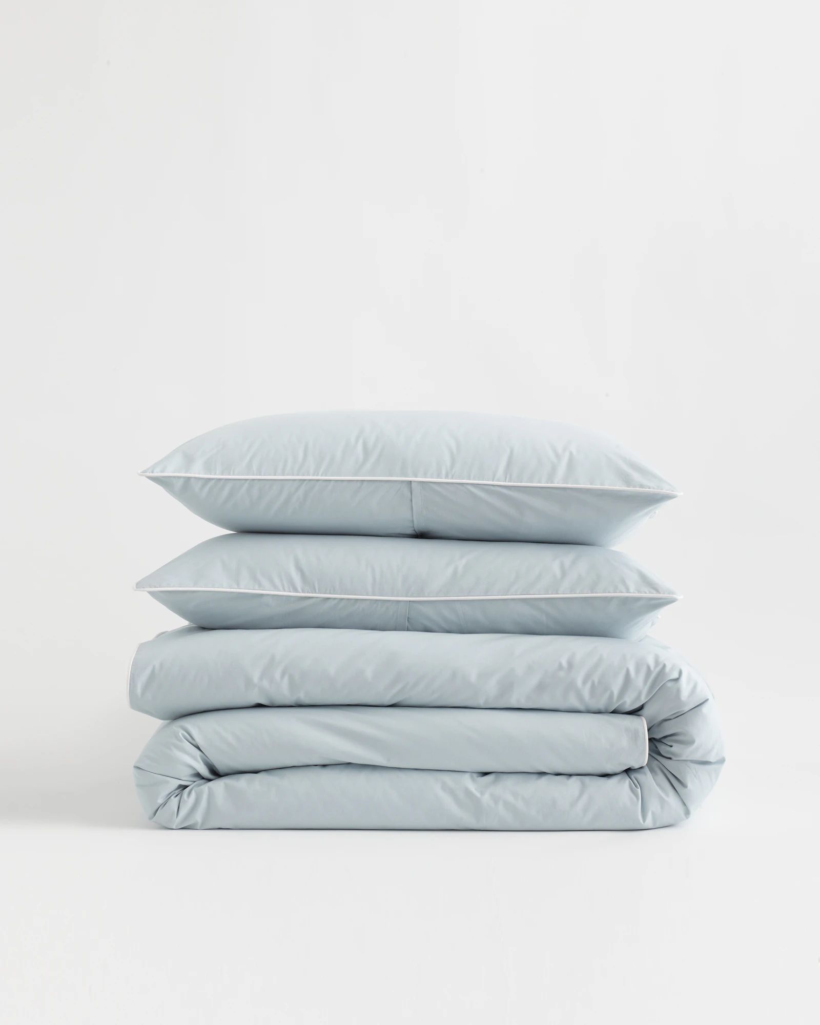 Classic Organic Percale Piped Duvet Cover Set | Quince
