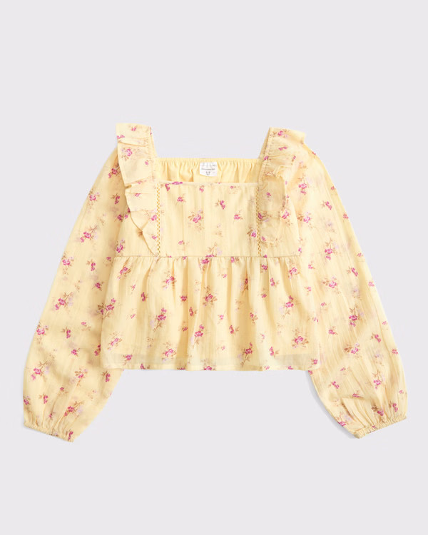 puff sleeve babydoll top | Abercrombie & Fitch (US)