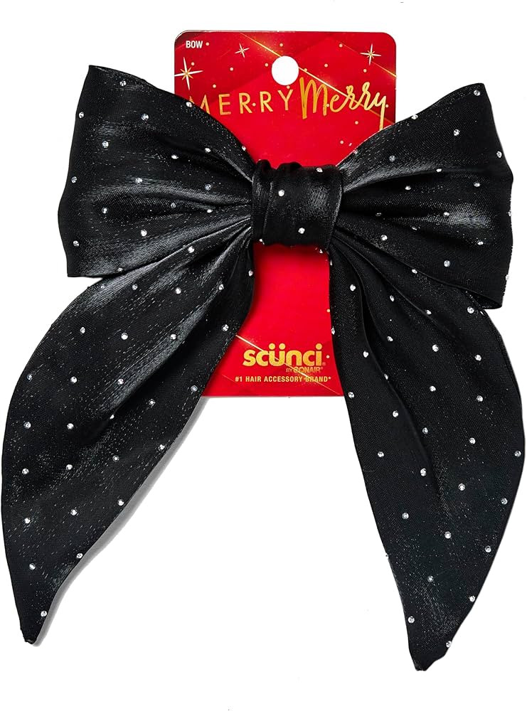 Scunci by Conair Stud Bow Barrette - hair bows - holiday - gifts for girls - hair accessories for... | Amazon (US)