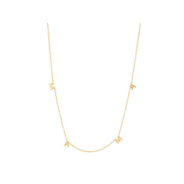 Women's Welry Mama Station Necklace in 10kt Yellow Gold, 16" + 1" + 1" | Walmart (US)