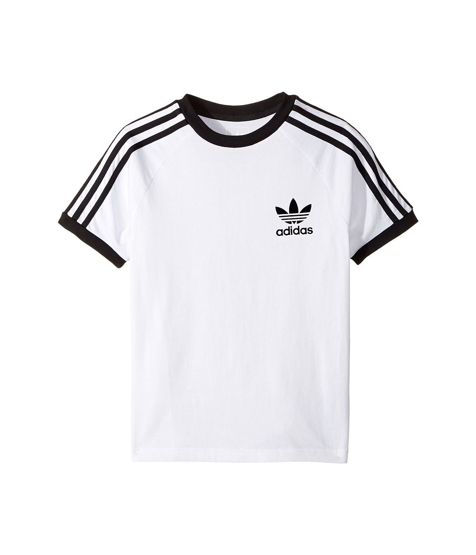adidas Originals Kids - California Tee (Little Kids/Big Kids) (White/Black 1) Boy's T Shirt | Zappos