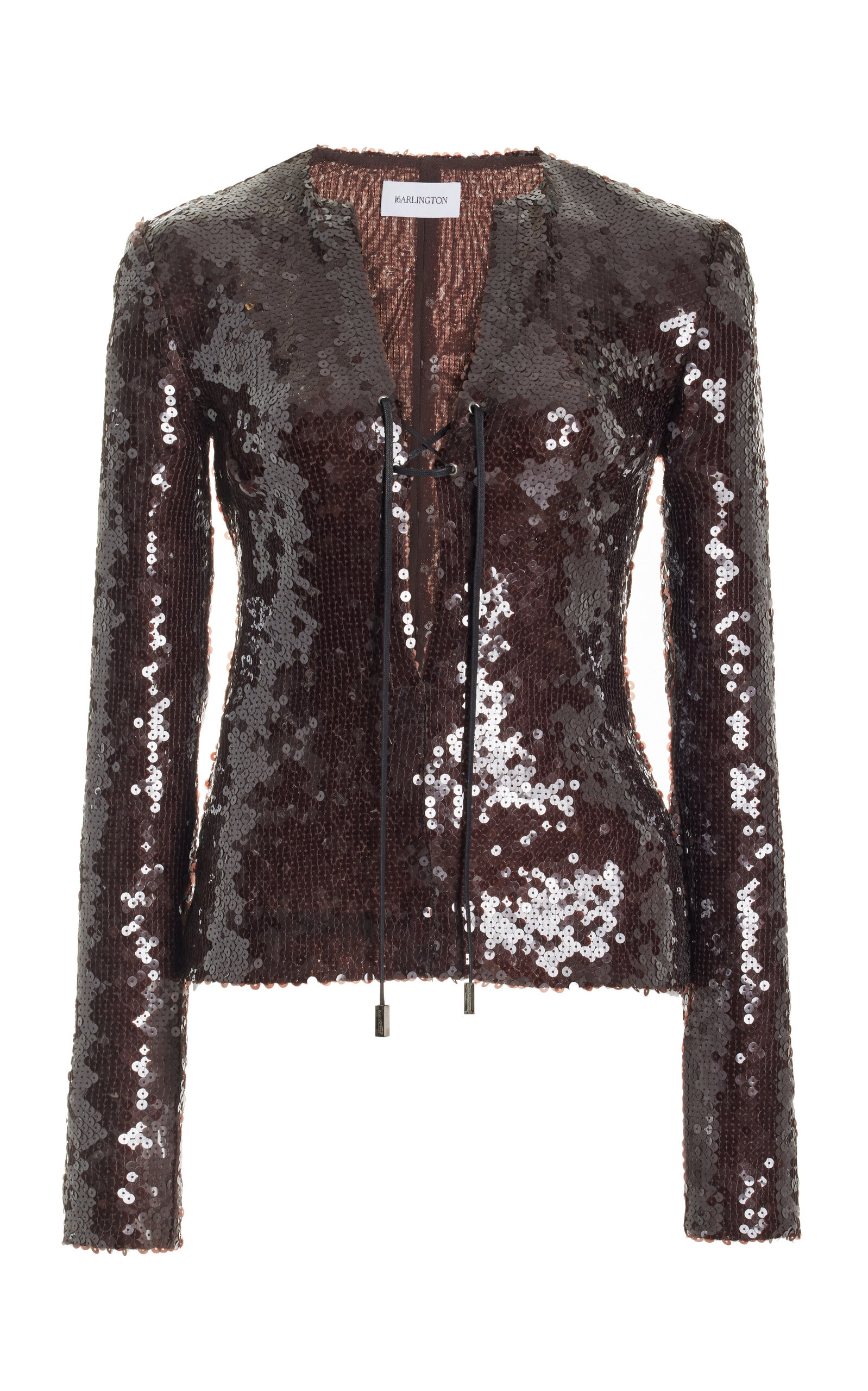 Seeran Lace-up Sequined Top | Moda Operandi (Global)