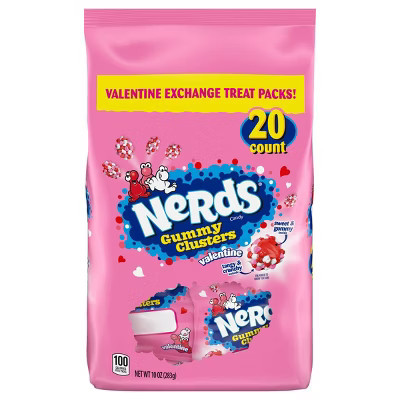 Nerds Valentine's Clusters Exchange Candies - 10oz/20ct | Target