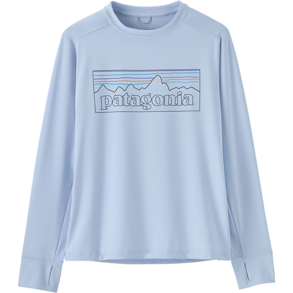 Patagonia Capilene Silkweight Long-Sleeve T-Shirt - Kids' P-6 Outline: Fleck Blue, M | Backcountry