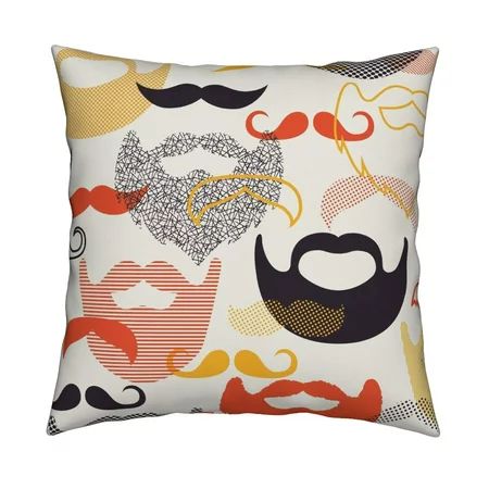 Beard Hair Facial Hair Mustache Throw Pillow Cover w Optional Insert by Roostery | Walmart (US)