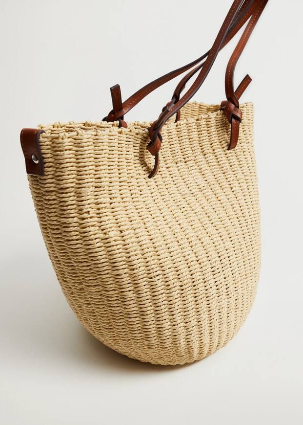 Raffia basket bag | MANGO (US)