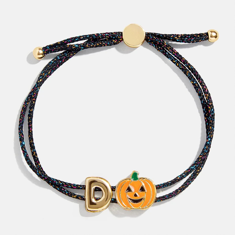 Kids' Halloween Initial Bracelet - Black/Orange | BaubleBar