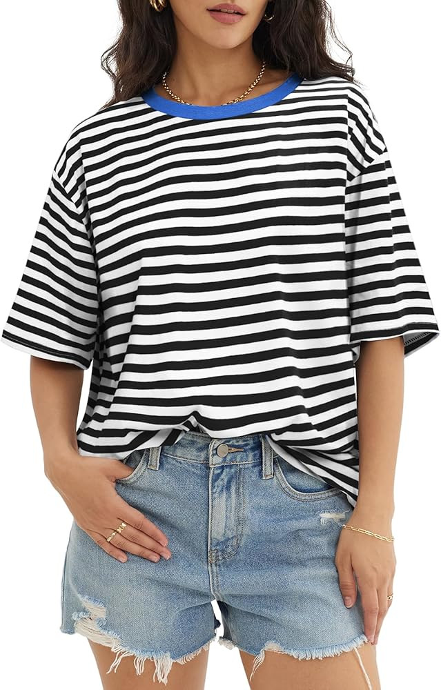 ATHMILE Womens Oversized T Shirts Casual Tee Workout Tops Gym Clothes Summer Loose Fit Short Slee... | Amazon (US)