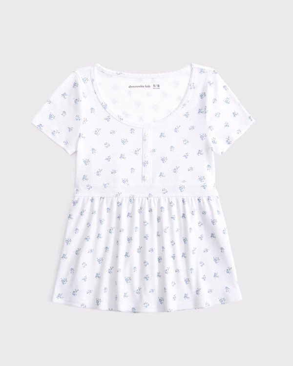girls short-sleeve babydoll top | girls tops | Abercrombie.com | Abercrombie & Fitch (US)