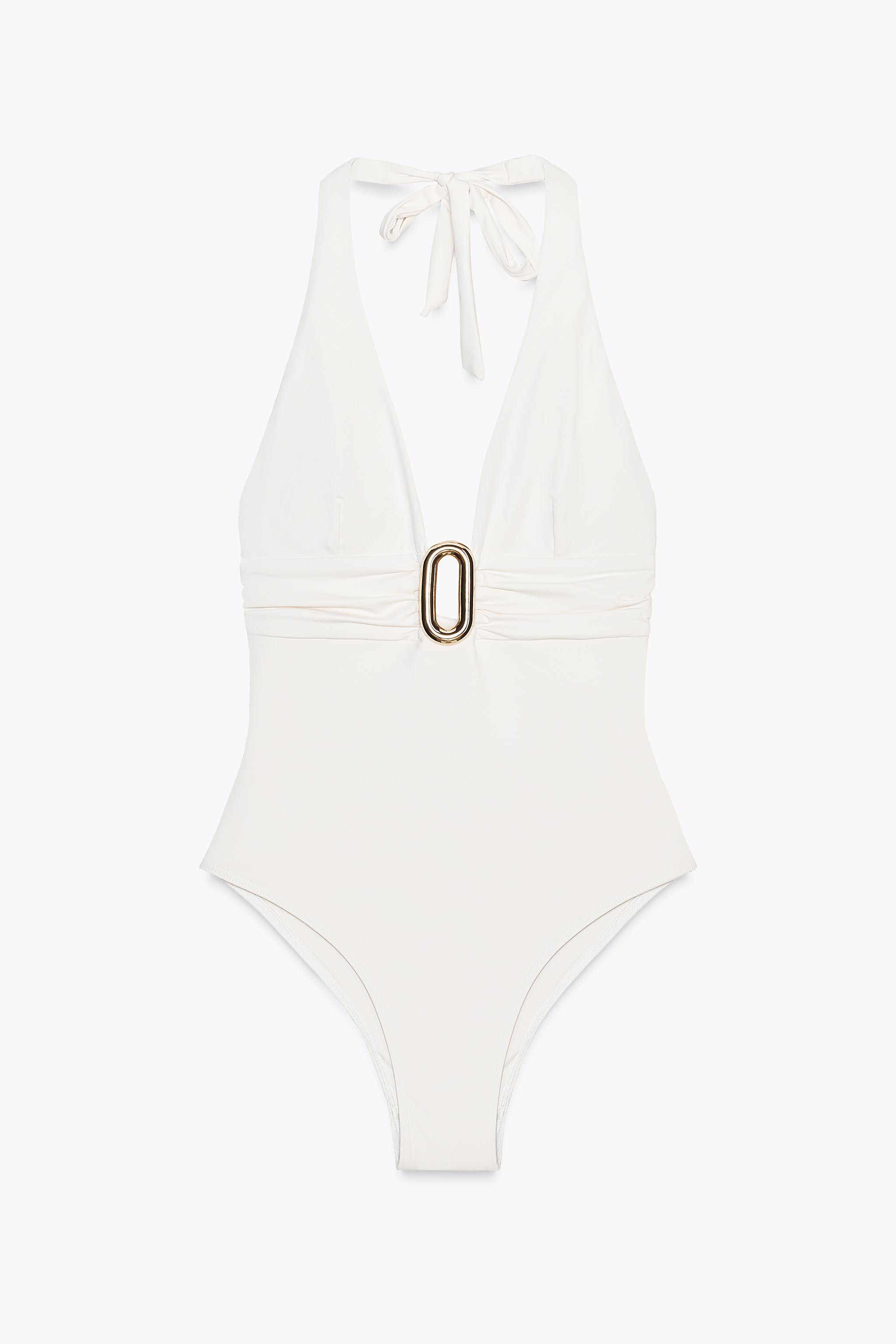 HALTER SWIMSUIT WITH METAL DETAIL | Zara US