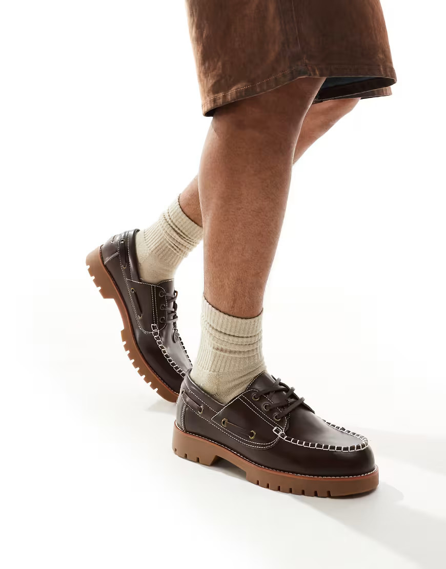 Bershka boat shoes in brown | ASOS (Global)