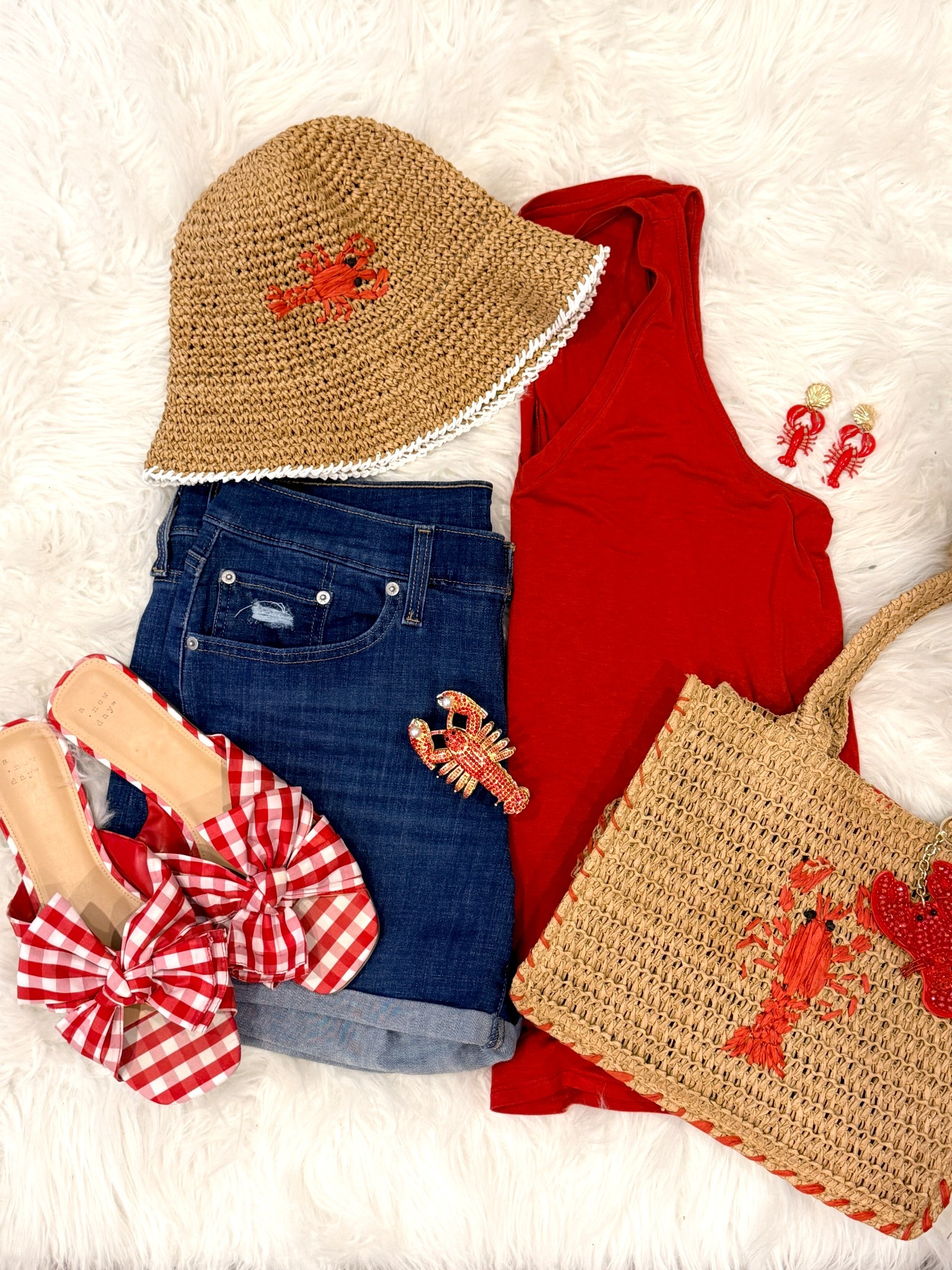 Love this sweet lobster look!  This would be so cute for Fourth of July! 

Lobster, gingham, Fourth of July outfit, 4th of July outfit, summer outfit, red white and blue outfit 

#LTKMidsize #LTKSeasonal