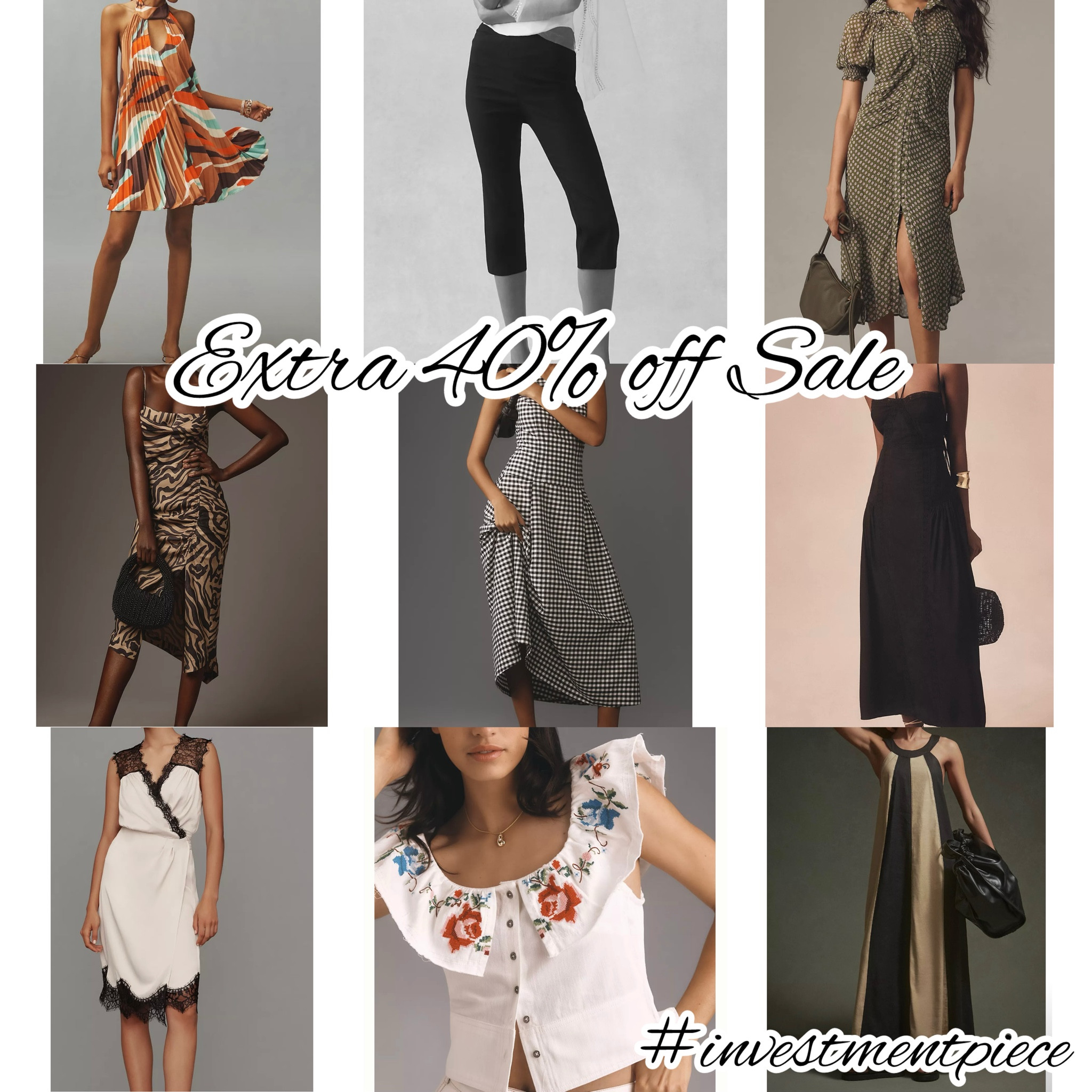 From dresses to on trend capris to embroidered shirts get an extra 40% off sale @anthropologie #investmentpiece 

#LTKFindsUnder100 #LTKSeasonal #LTKSaleAlert