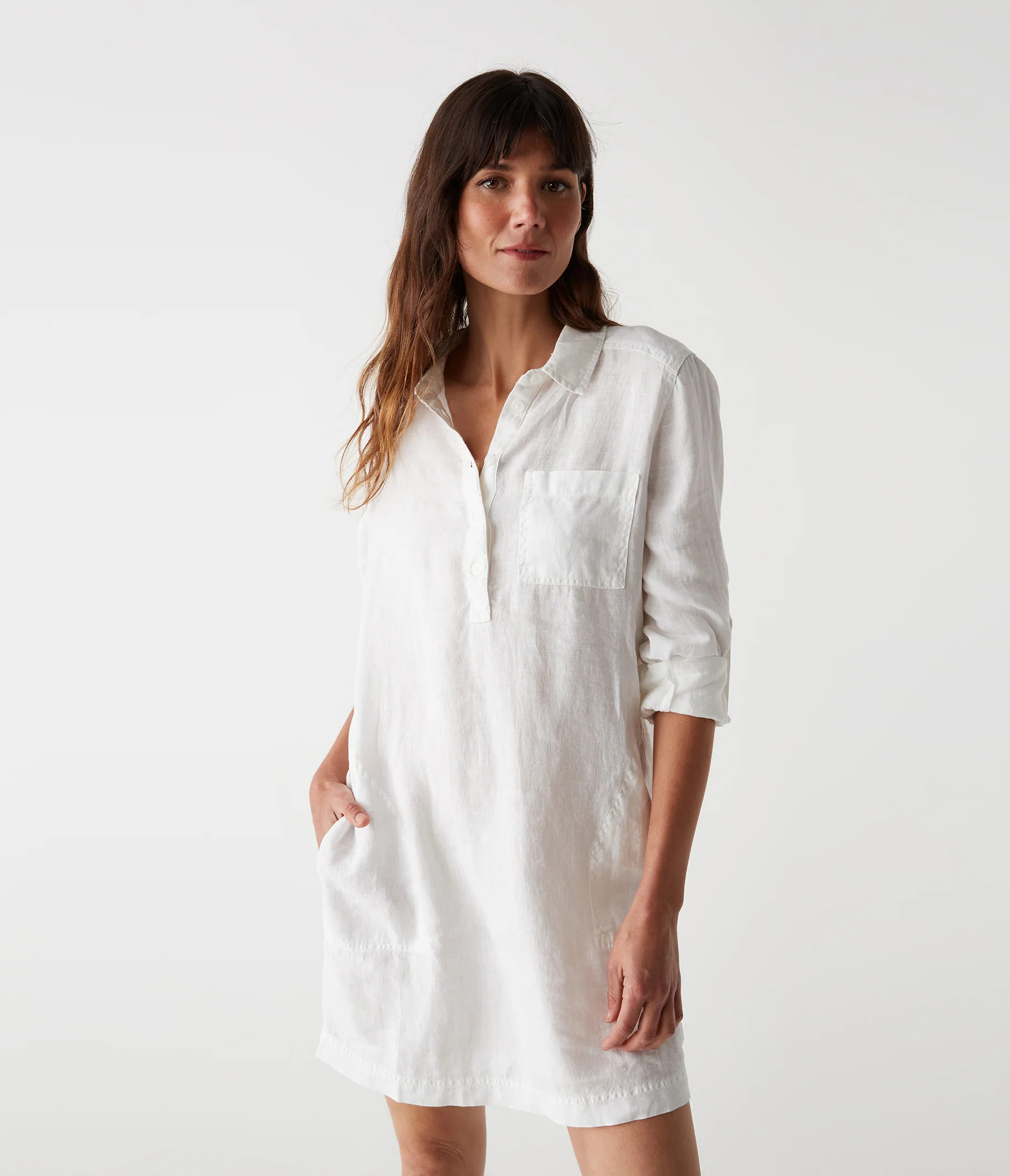 Variant options: Eleanor Linen Shirt Dress | MichaelStars.com