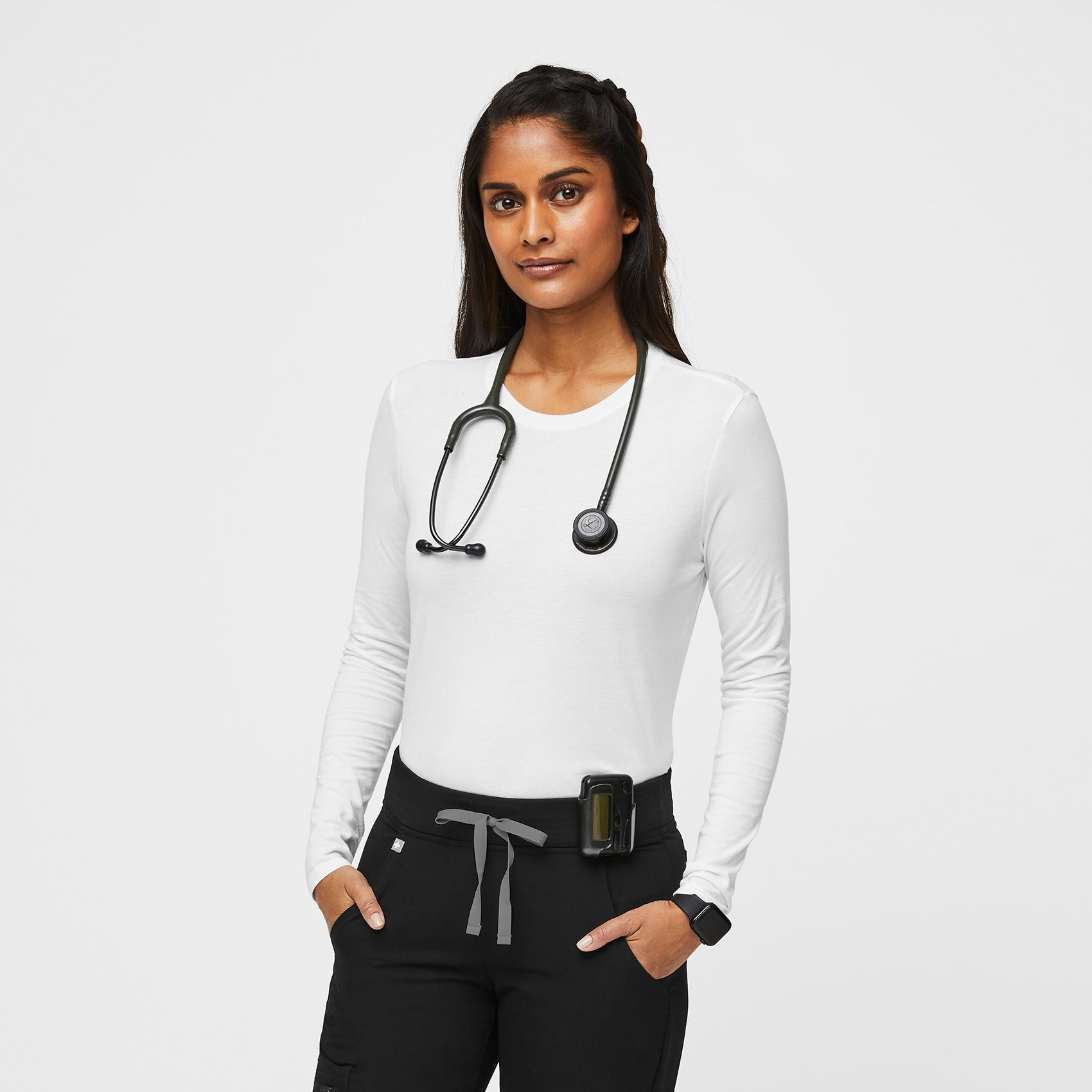 Women’s Supersoft Longsleeve Underscrub - White · FIGS | FIGS