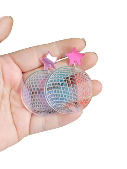 1pair Fashionable Star Decor Round Drop Earrings For Women For Party | SHEIN