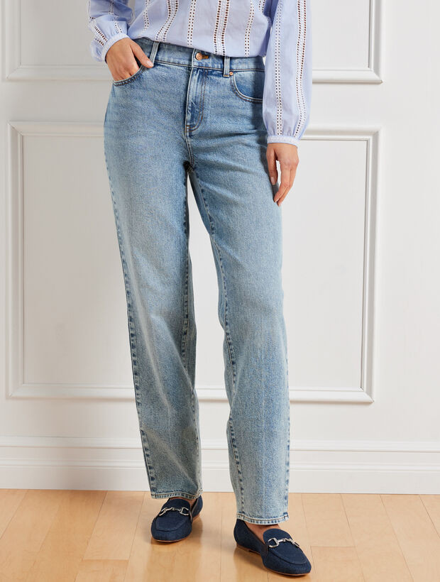 High Waist Relaxed Jeans - Lisbon Wash | Talbots