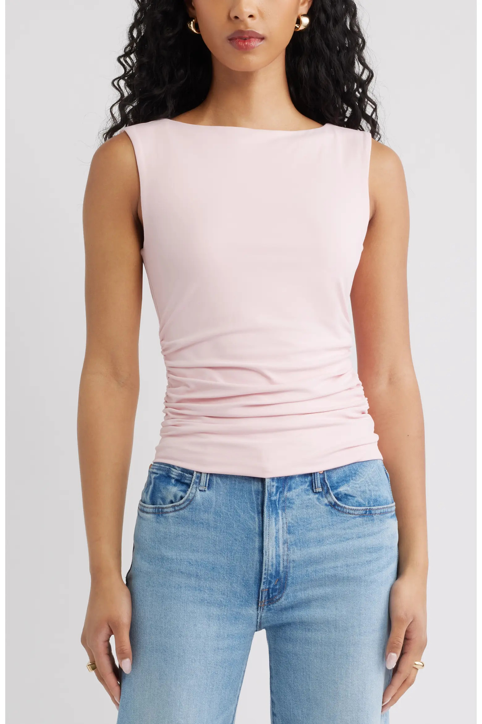 Open Edit Boat Neck Sleeveless Top (Women) | Nordstrom | Nordstrom