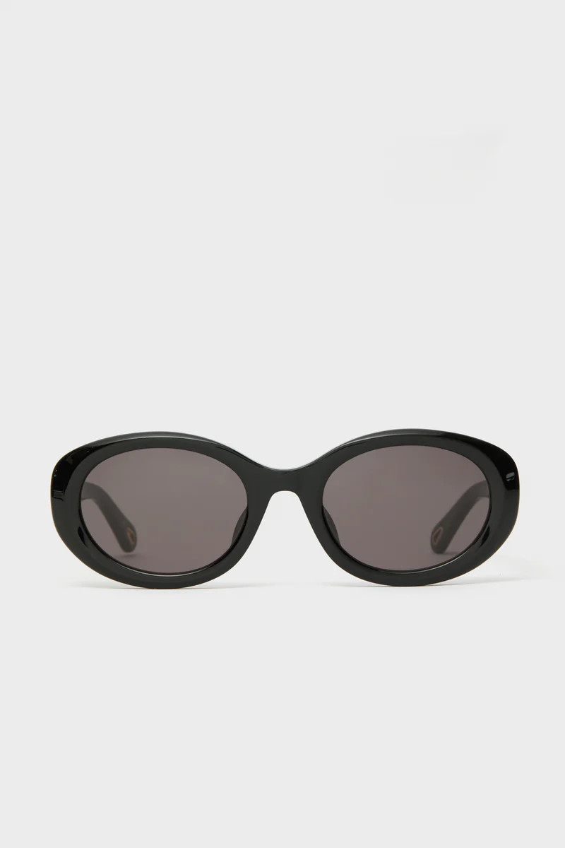 Shiny Solid Black Marcie Sunglasses | Tuckernuck (US)